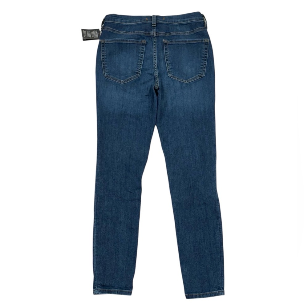 FREE PEOPLE NWT Distressed Busted Knee Stretchy Blue Denim Skinny Jeans Size 28 - Picture 3 of 8